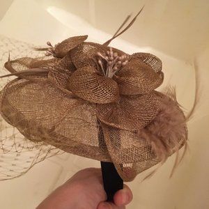 Adorable Tan Fascinator Hairpiece
